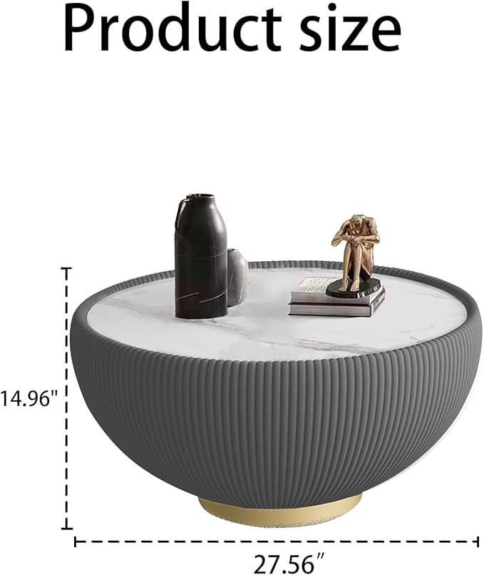 SSLine Bowl-Shape Coffee Table Set of 2 Modern Sintered Stone Top Nesting