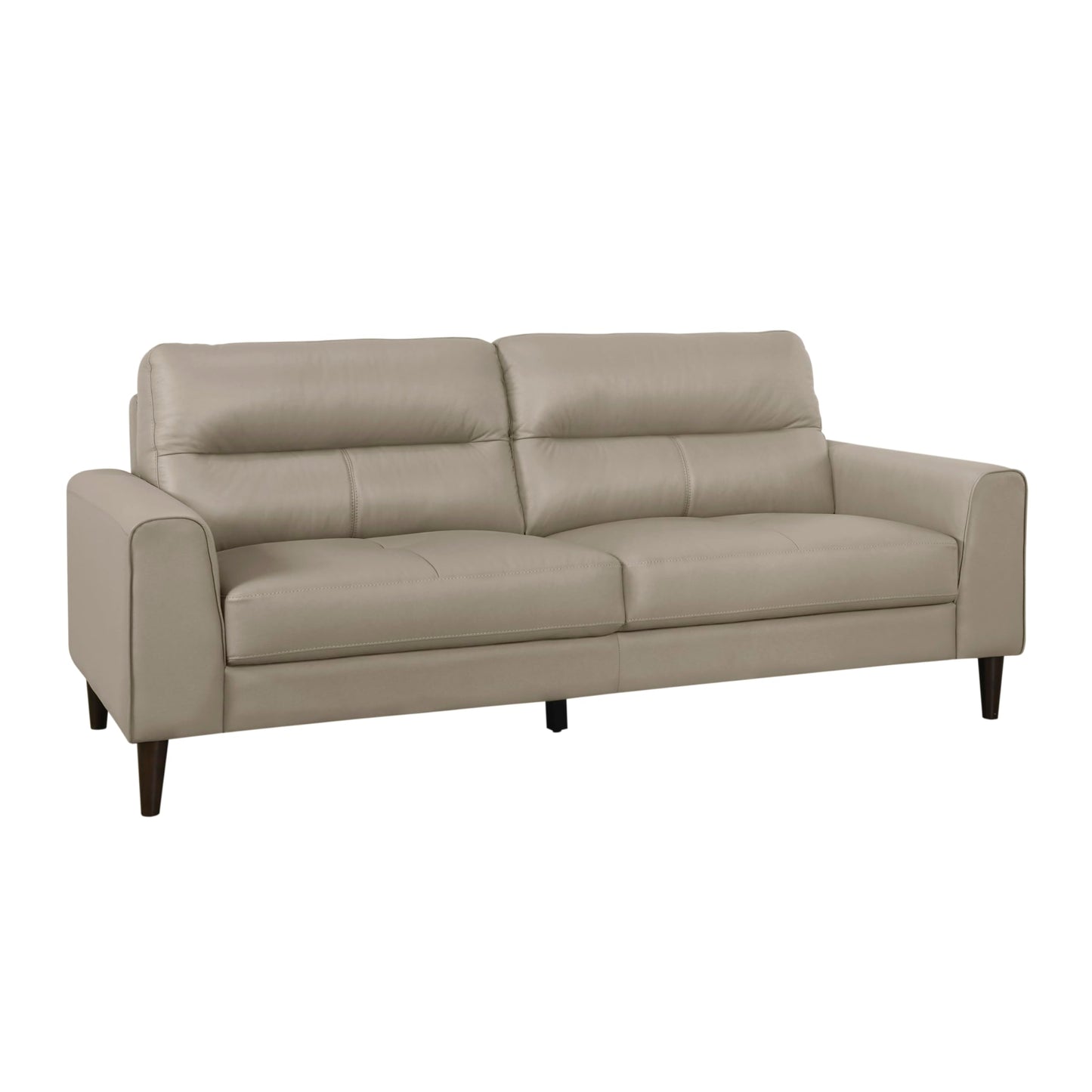 Lexicon 3 Piece Living Room Furniture Sets,Top Grain Leather Match Living Room Sofa Set, Track Arms, Solid Wood Legs, Comfy Couches Including Chair, Loveseat & Sofa, 3 Pieces, Latte