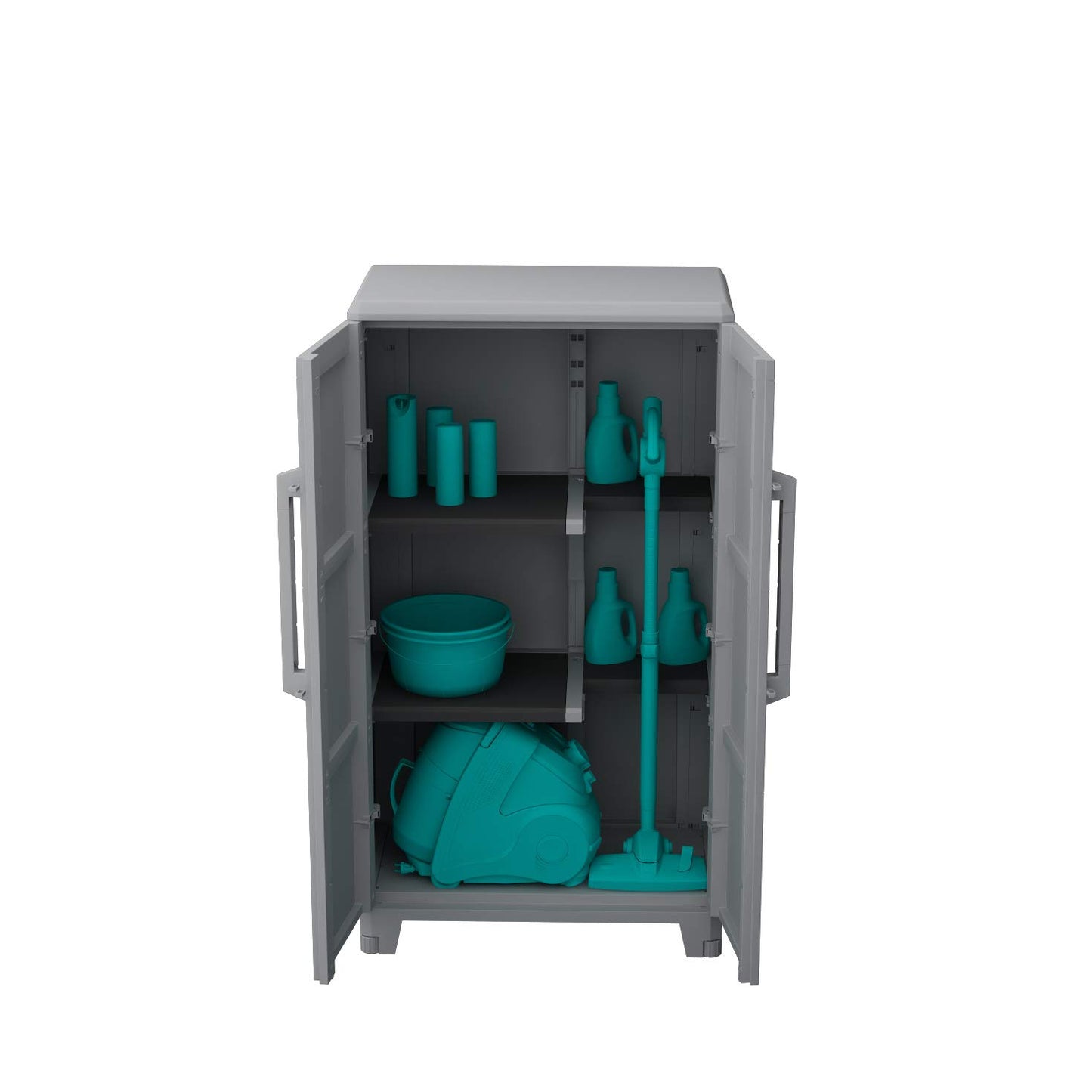 Terry 1102921, Transforming Modular 3, Cabinet with a Modern and Linear Design Suitable for Any Environment, (up to 40 kg evenly distributed), Grey, 78 x 43.6 x 143 cm