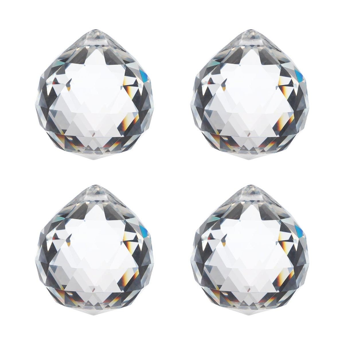 YELARXI Crystal Ball Prisms, Sun Catcher Hanging Prism Sun Catcher Pendant 56mm / 2.2Inch & 4 Pack & Clear-Fitting for (Outdoor/Indoor/Windows/DIY Decor/Feng Shui/Chandelier)