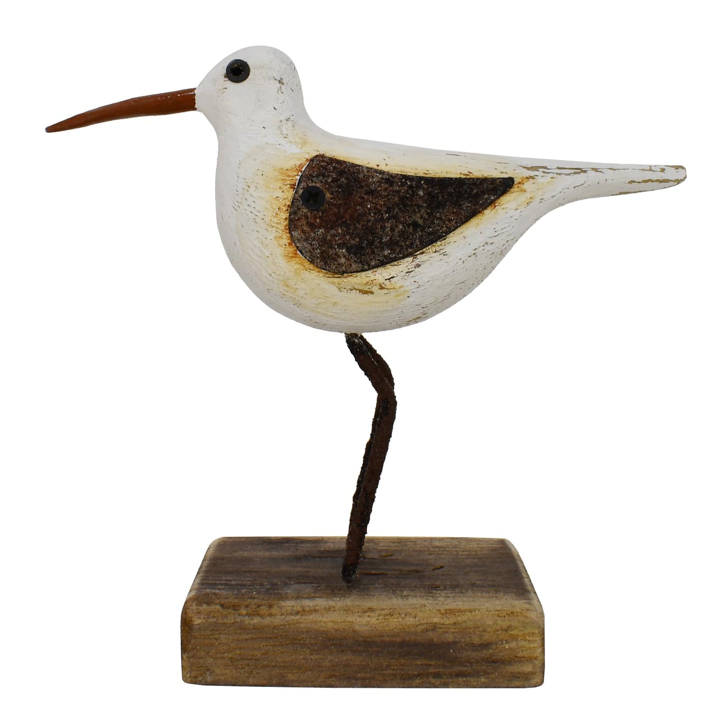 Morning View Wooden Sea Birds Decor Wood Seagull Statue Bird Figurines Seabird Statue Standing Seagulls Decorations Coastal Sculpture Nautical Beach Ocean Home Table Garden Yard Lawn Outdoor 4.1 Inch
