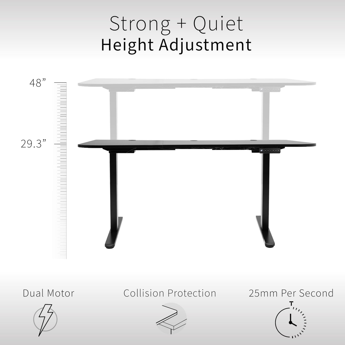 VIVO Electric 63 x 32 in Dual Motor Standing Desk, Memory Height Adjustment, E2B Series, Black Carbon Fiber Top Black Frame, DESK-KIT-E2B1R