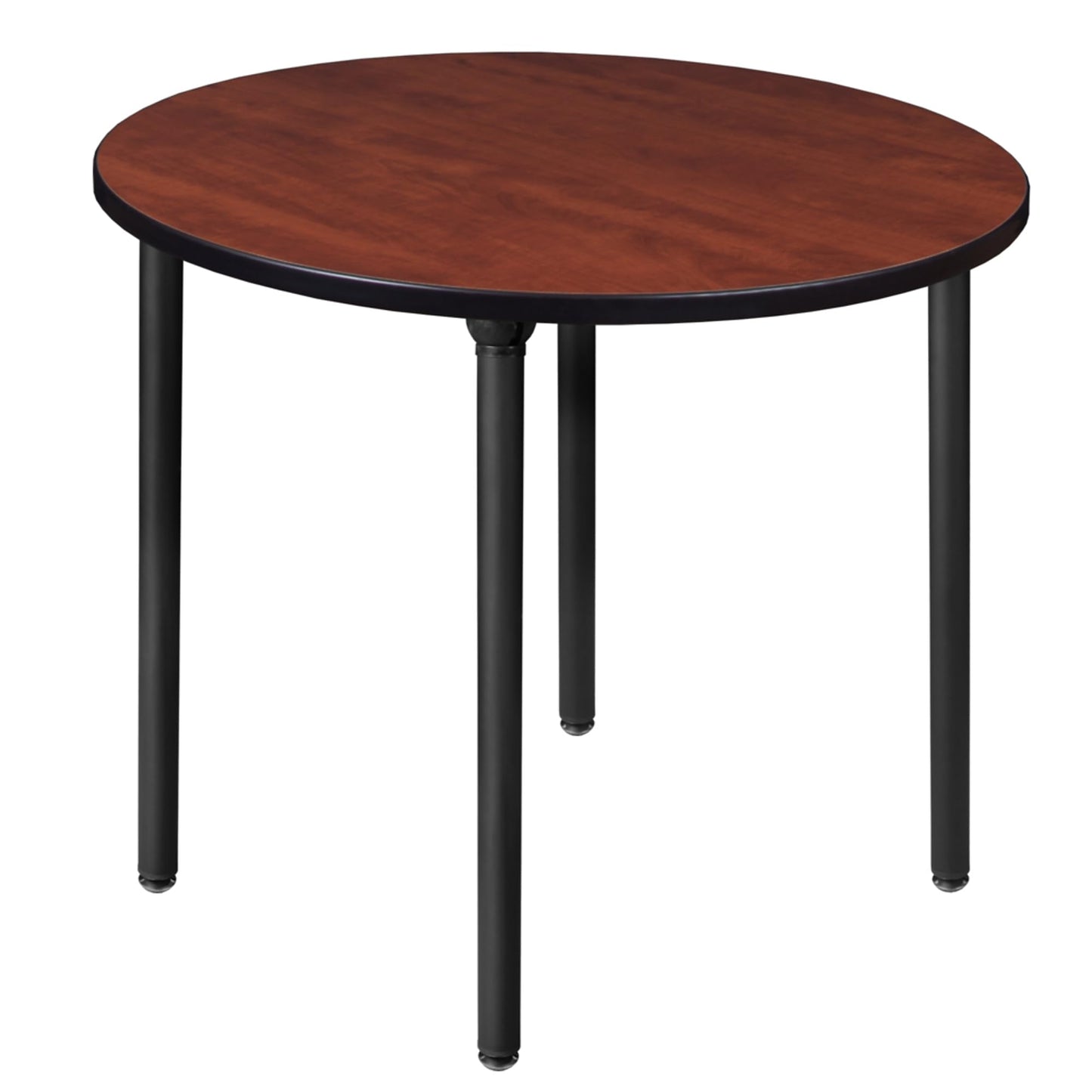 Regency Kee 36 in. Medium Round Breakroom Table- Cherry Top, Black Folding Legs