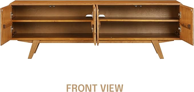 NTC Sapa Mid-Century Modern Solid Wood TV Stand 4-Door Media Console