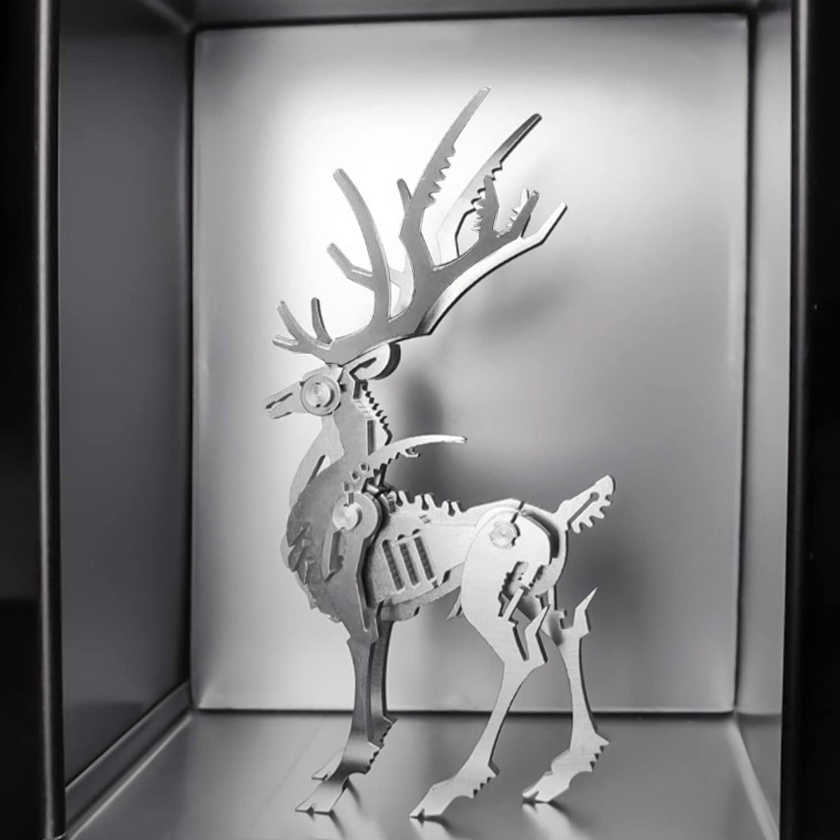 3D Metal Model Kits, Mechanical Small Dream Elk 3D Metal Puzzle,Steel Mythology Animal Series DIY Brain Teasers Simple 3D Puzzles Home Decor Art Craft Gifts Toys for Adult