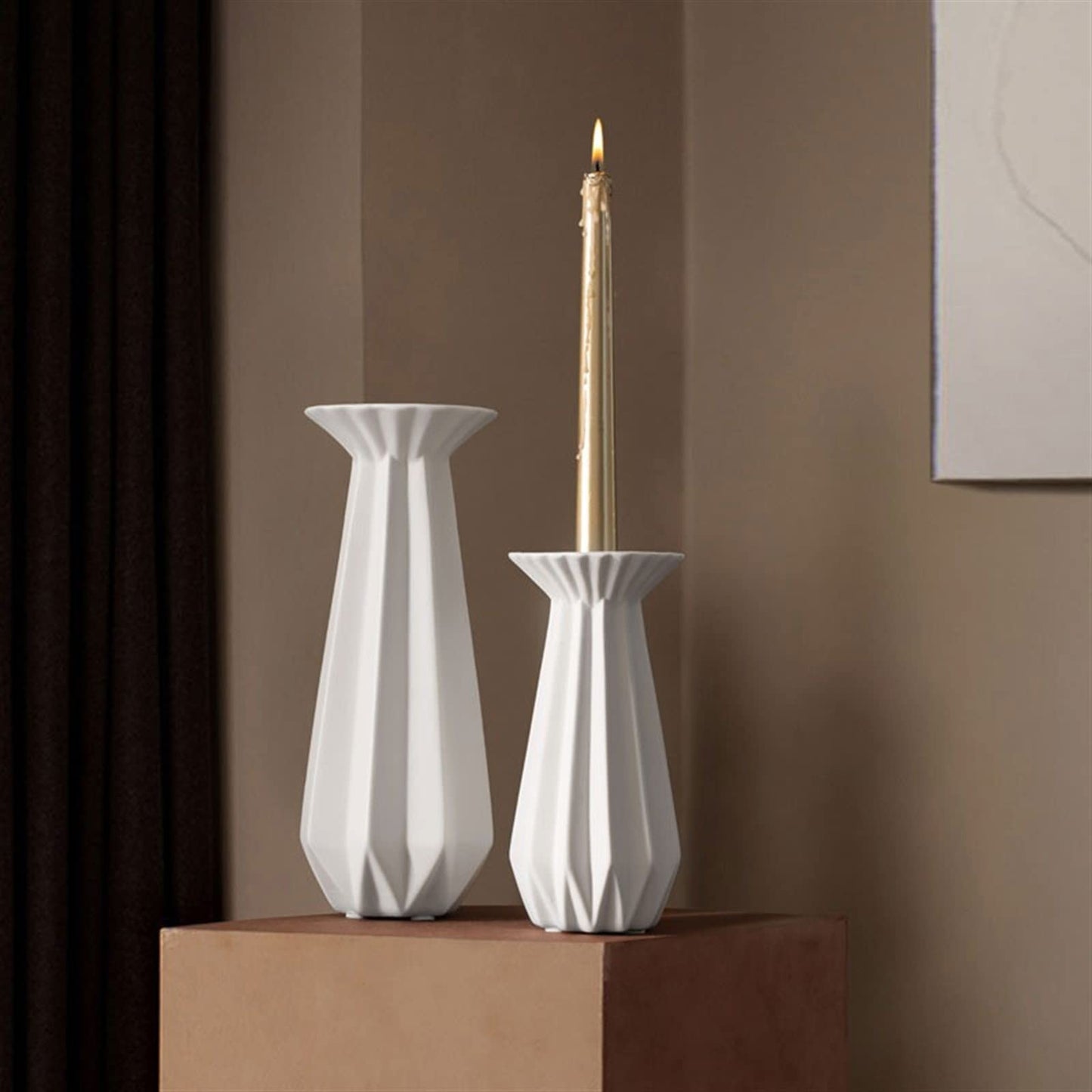 Candlestick Holders Table Center Decoration White Candlestick Household Romantic Candle Holder Ceramic Ornaments Candle Holders