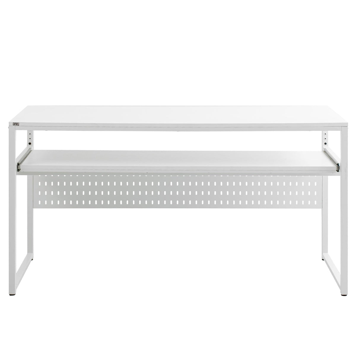 LYYL Music Studio Desk with Keyboard Tray, for Full 88 Keys and 61 Keys (Music Producer Desk) (White, 88 Keys (Without Height Adjustment Bracket)