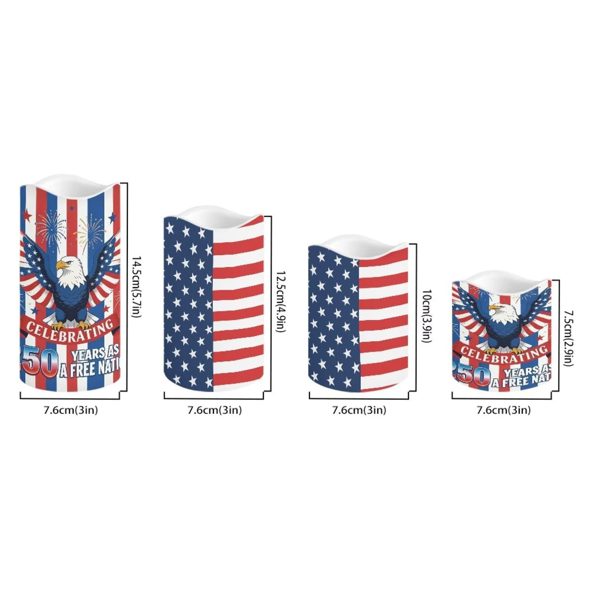 Uorisanigo American Flag Flameless LED Candles Set of 4 Bald Eagle Battery Operated Candles Red White Blue Fake Candles for Fourth of July Holiday Party Table Centerpieces Living Room Decorations