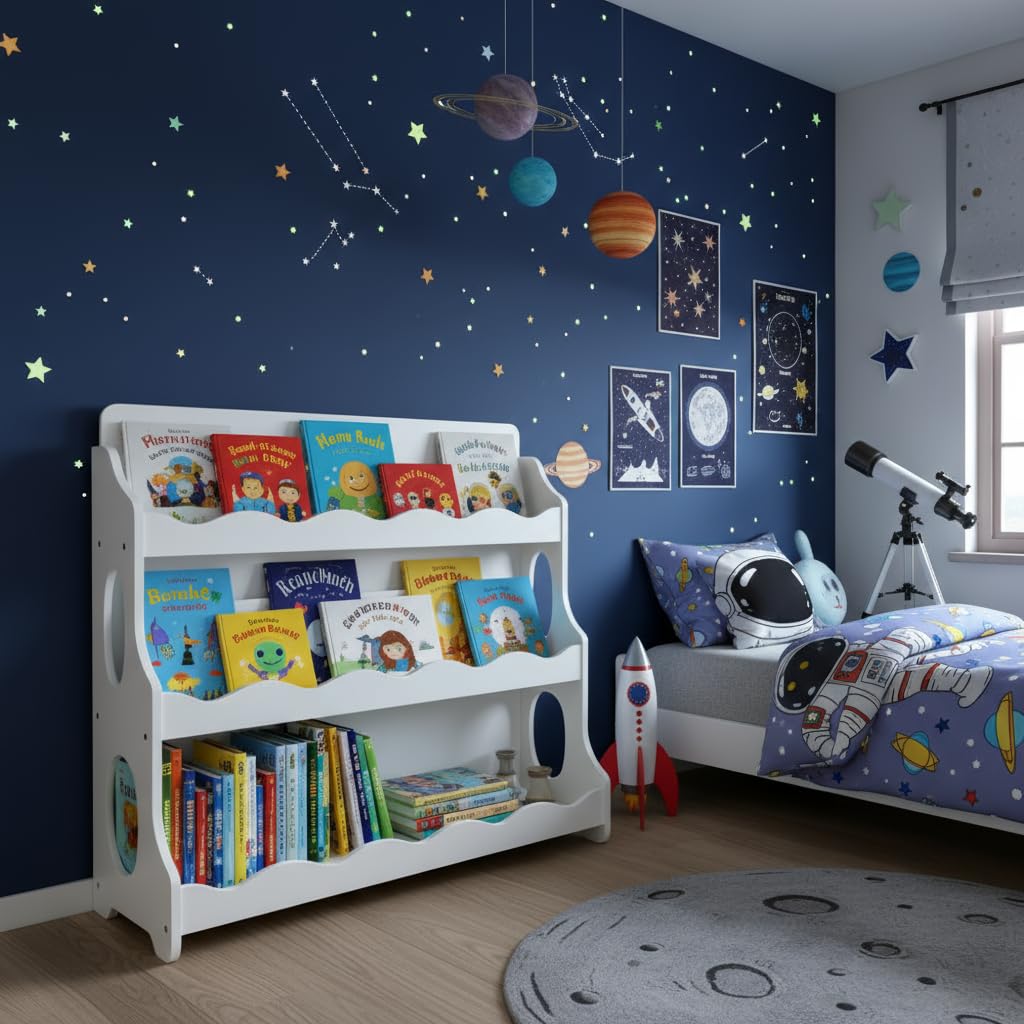 AMMEHOELA Wood Kids Bookshelf Montessori DutchDesign,White