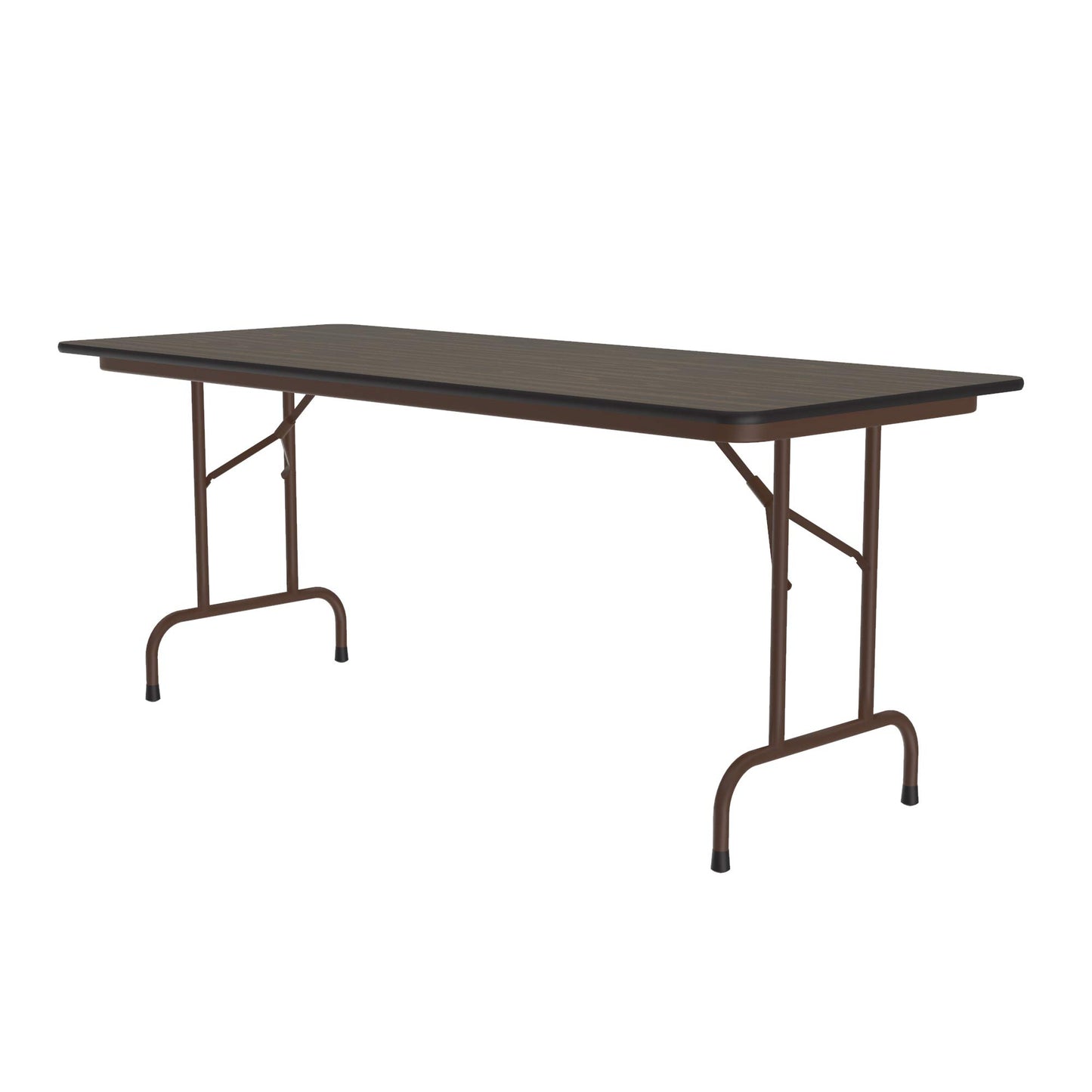 Correll CF2496M-01 Melamine Fixed Height Top Folding Table, Rectangular, 24" Width x 96" Length x 29" Height, Walnut