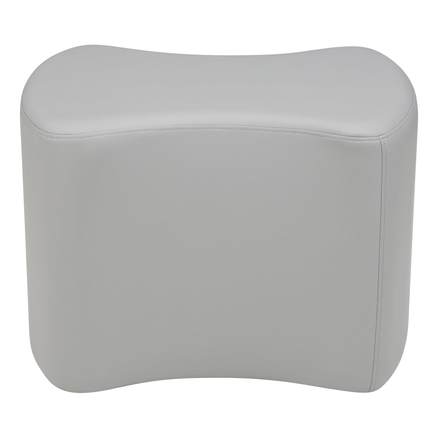 FDP Pro Series Bowtie Accent Ottoman (18" Height) Hand Upholstered Commercial Furniture for Hotel Lobby, Office, Restaurant, Home and More Collaborative and Configurable Seating - Gray