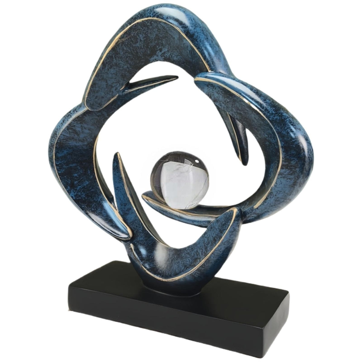 LuckySunDecorQZ Abstract Sculpture Art Home Decor Accents Modern Decorative Objects for Living Room Shelf Coffee Table TV Stand Cabinet Office Decor Accents (Blue)