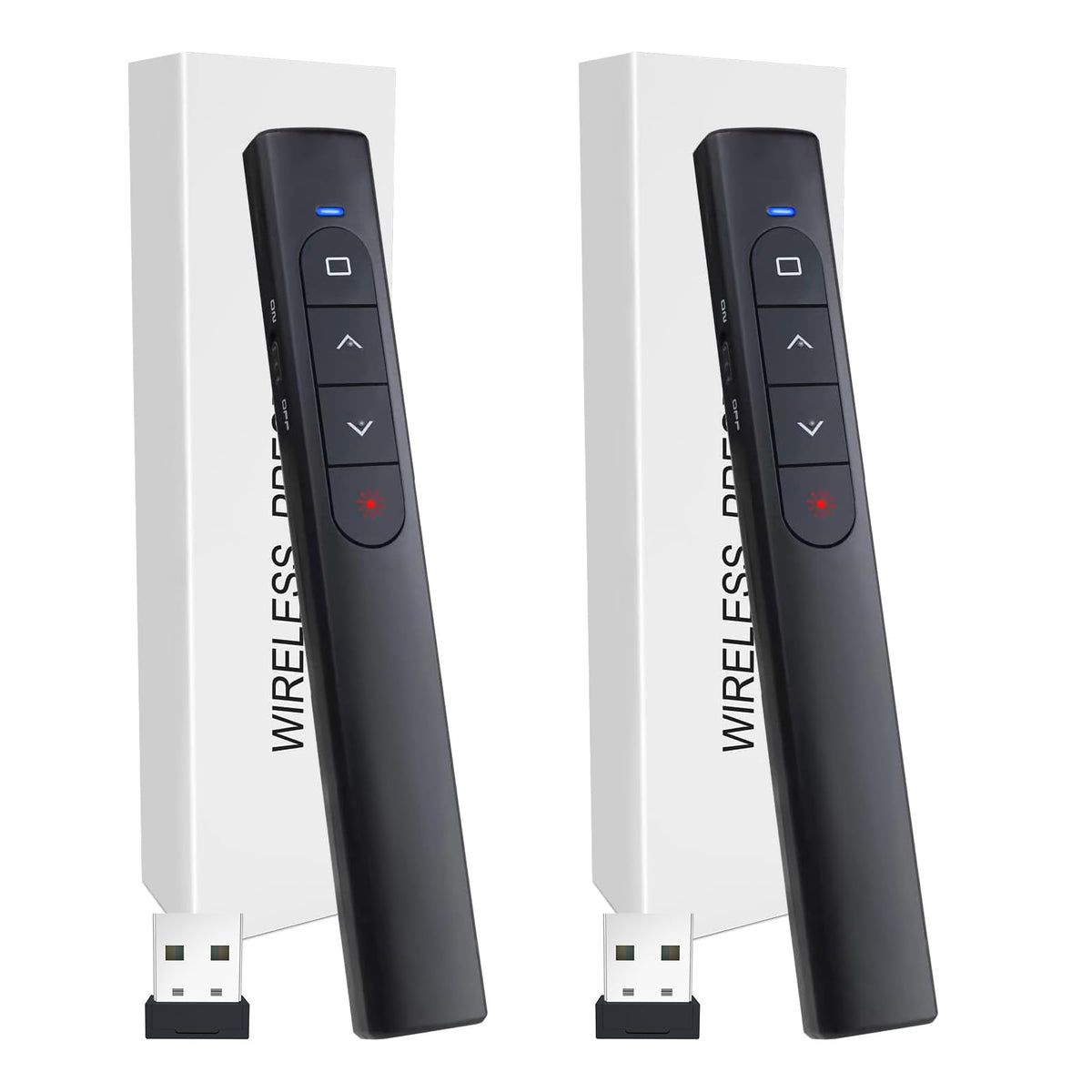 (2 Units) Wireless Presenter Remote, Presentation Clicker with Hyperlink & Volume Remote Control PowerPoint Office Presentation Clicker for Keynote/PPT/Mac/PC/Laptop