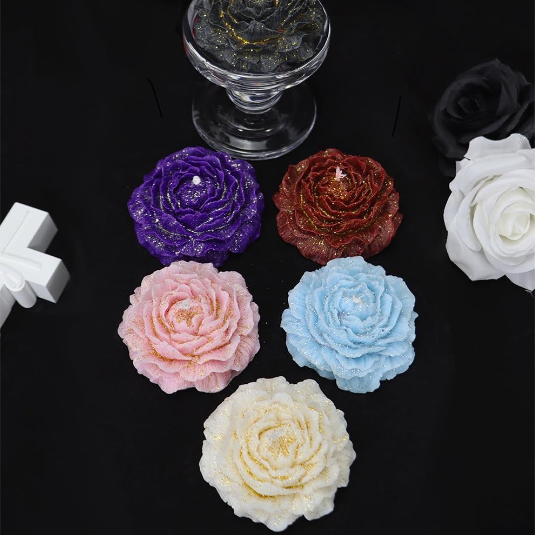 2 Pcs Gilded Candles for Wax Play Low Heat, Low Temperature Body Safe Drip Peony Candles, Romantic Massage Soy Rose Candles Couple (2, Purple)