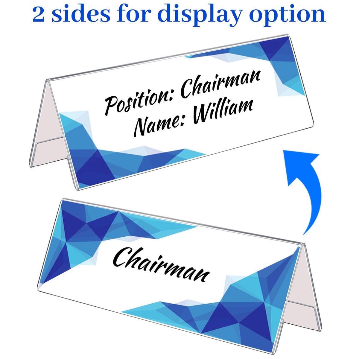 12 Pack Acrylic Name Plates for Desks, 3x8.5 Clear Tent Nameplate Display for Office Conference, Thickness: 2.1mm, Single Weight: 110g Reusable Name Tent Holder for Business Event