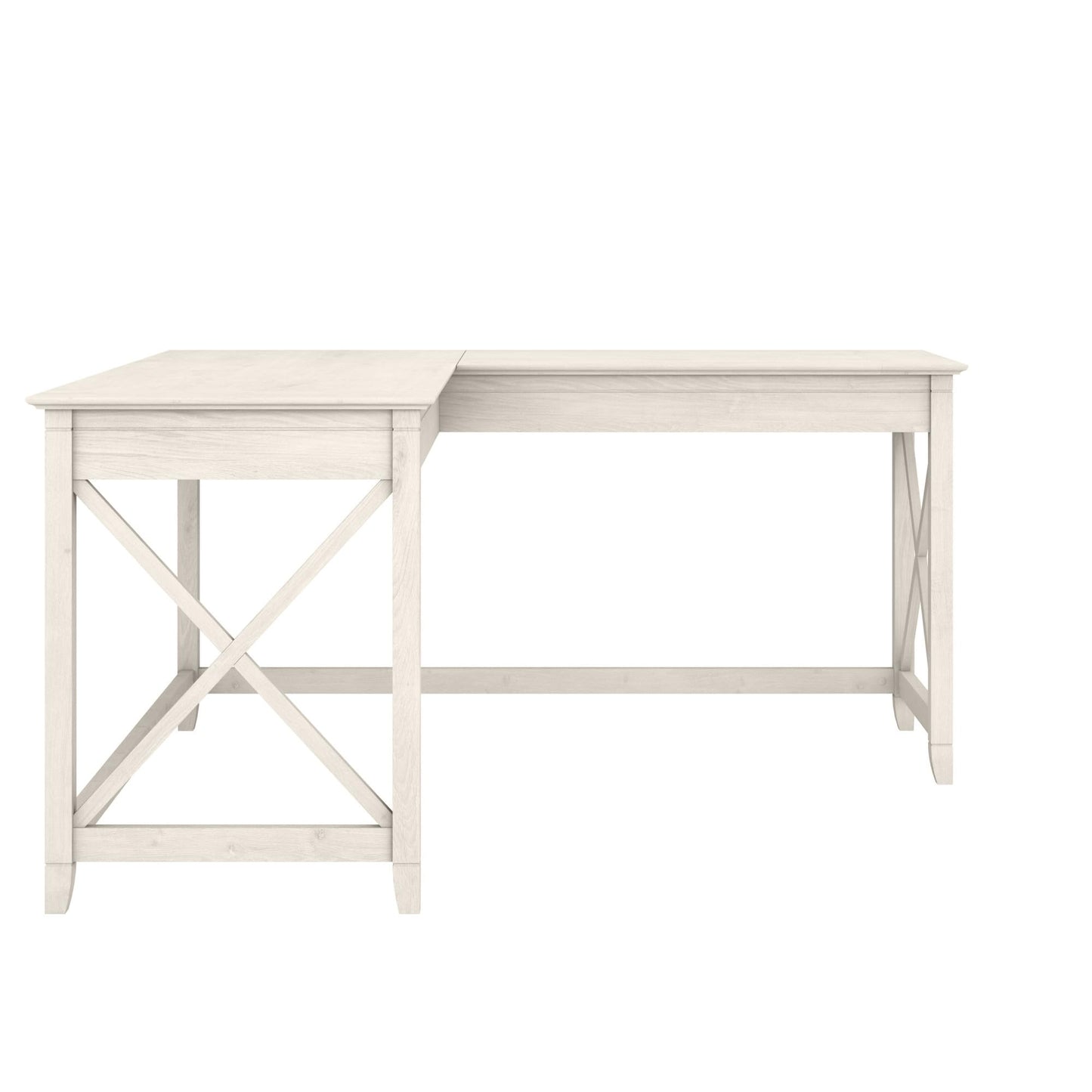 Bush Home Key West 60W Modern Farmhouse L Shaped Desk in Linen White Oak, 60-Inch Corner Computer Table for Home Office Workspace