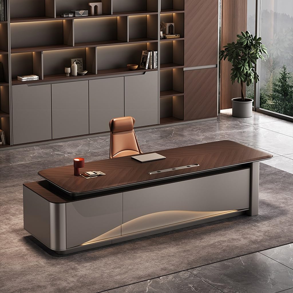 ULTRAWAVE Computer Desk Home Office Desk Executive Desk, Boss Desk, Minimalist Office Furniture, CEO/Chairman's Desk