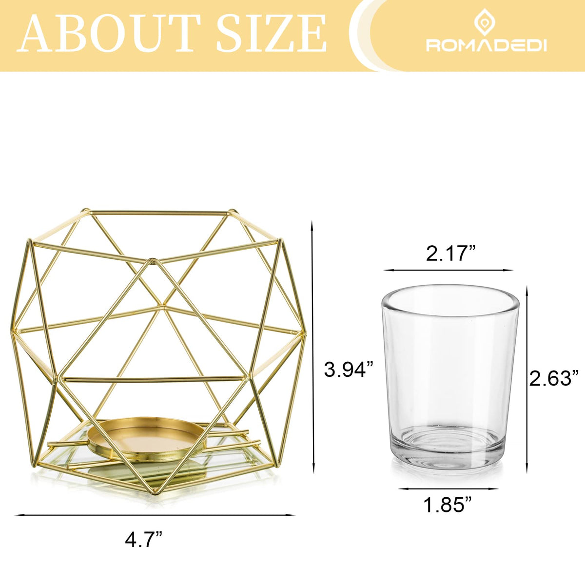 20pcs Geometric Candle Tealight Holders Gold - Holder for Tea Light Decorative Votive Candle Stand Accents for Home Table Shelf Mantel Modern Geo Decoration Christmas Wedding Reception Décor, Gold