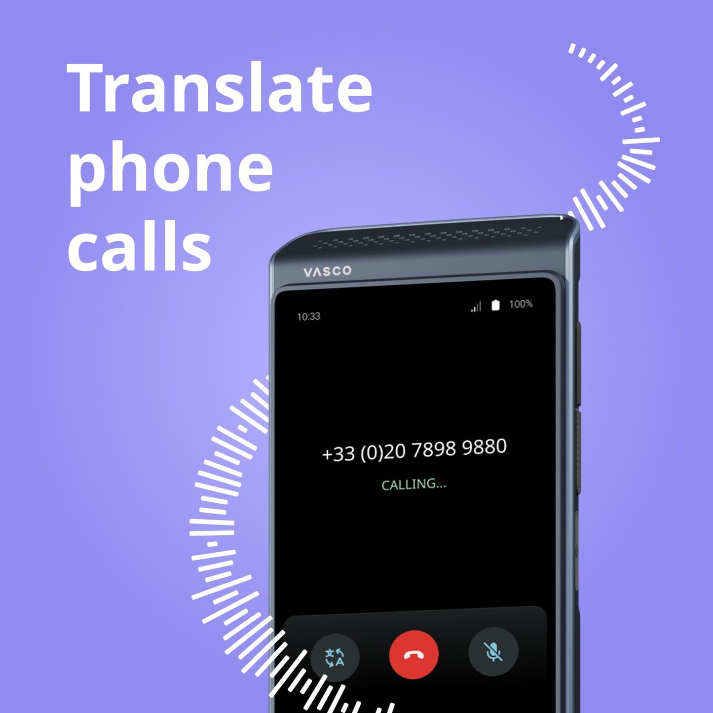 Vasco Translator Q1 | AI Voice Cloning Language Translator Device | 113 Languages | Free Lifetime Internet in Nearly 200 Countries | Slate Blue