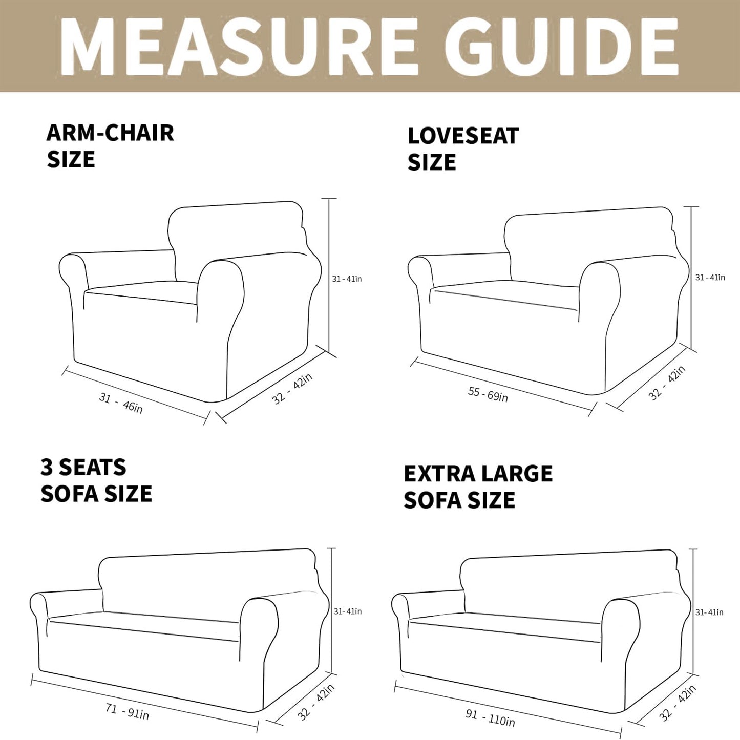 YEMYHOM Real Velvet Couch Covers for 2 Cushion Couch High Stretch 1 Piece Loveseat Slipcover for Pets Dogs Anti Slip Love Seat Sofa Slipcover Furniture Protector (55"-69", Camel)