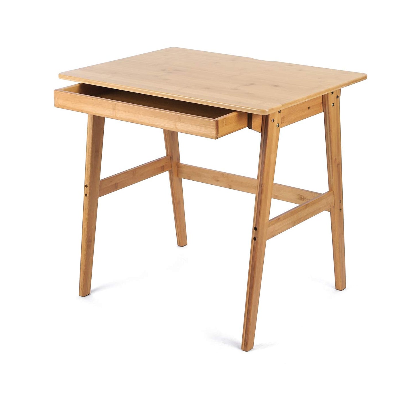 Nnewvante Writing Computer Desk 31.5" Bamboo Home Office Table with Large Drawer, Modern Furniture Simple Study Makeup Workstation