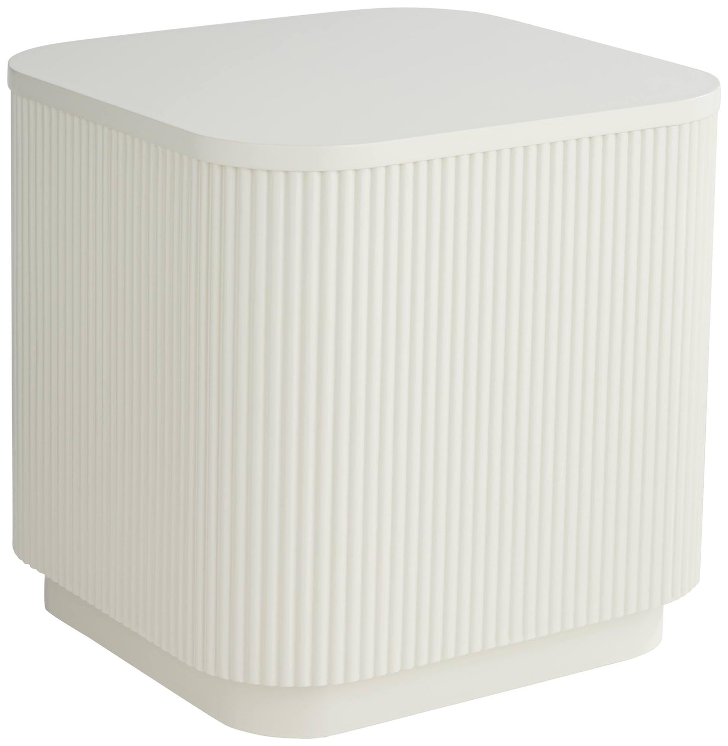 Studio 55D Murphy 18 1/4" Wide White Pleated Side Table
