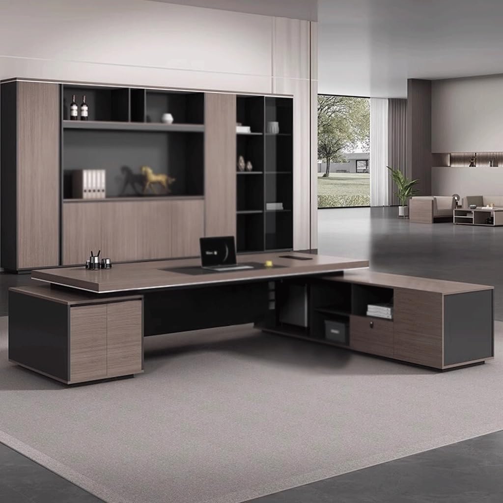 ULTRAWAVE Computer Desk Home Office Desk Boss Desk Office Manager Desk Simple CEO Desk Furniture