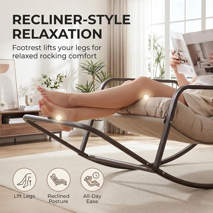 RADIATA 2pcs Rocking Lounge Chair, Indoor Outdoor Reclining Lounger