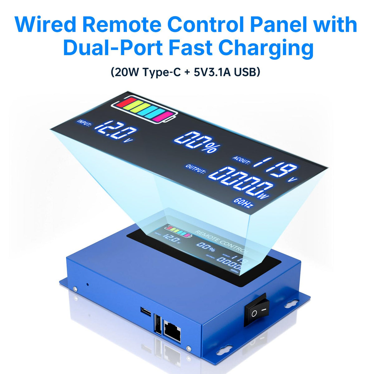5000W Pure sine Wave Inverter DC 12V to AC 110V/120V Converter 10000w (Peak) with LCD Display Wireless/Wired Remote Control 4AC outlets 4USB and Hardwired AC.Ideal for RV Travel Off-Grid Solar Systems