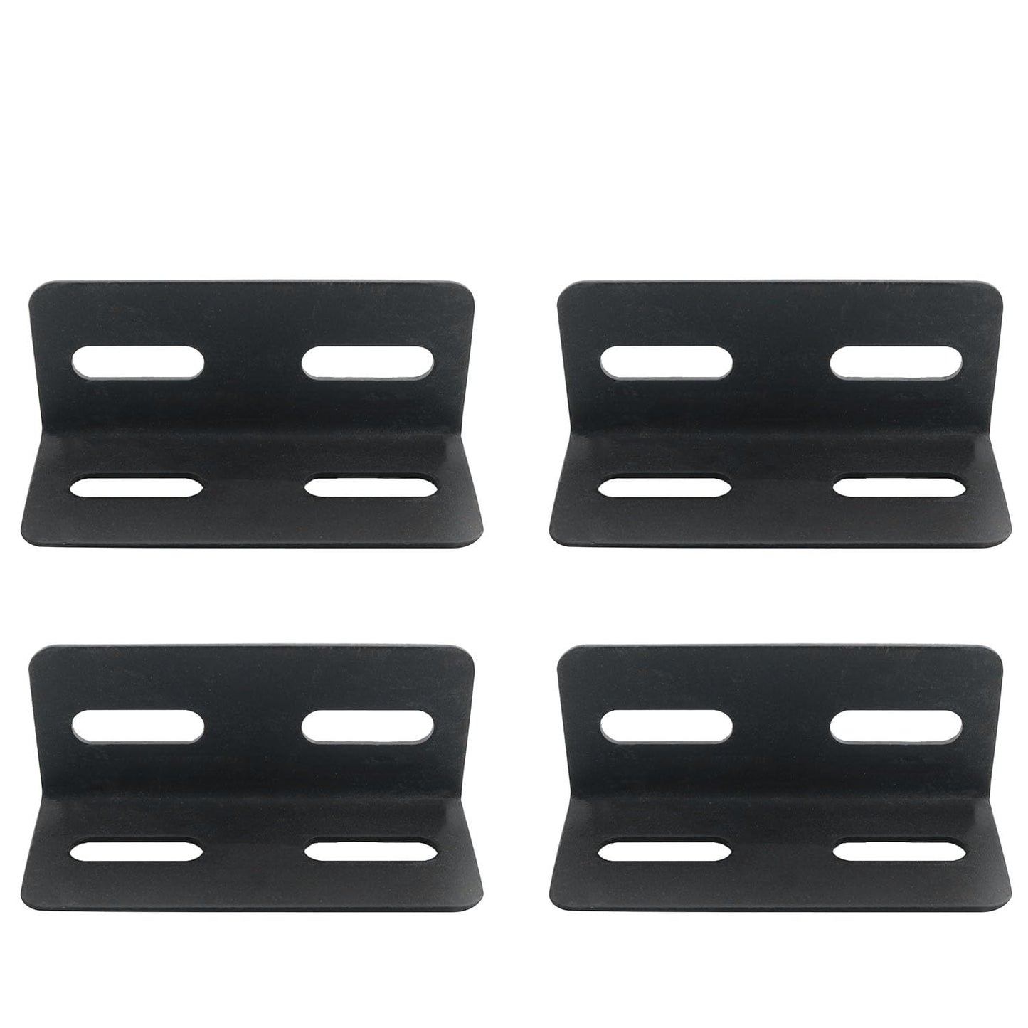 JCBIZ 4PCS L-Shaped Bed Brace Connectors Stainless Steel Bracket Fasteners Support Style Double Hole Corner Brackets 80x100mm 90 Degree Headboard Corner Bracket Connectors Black