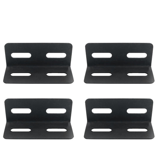 JCBIZ 4PCS L-Shaped Bed Brace Connectors Stainless Steel Bracket Fasteners Support Style Double Hole Corner Brackets 80x100mm 90 Degree Headboard Corner Bracket Connectors Black