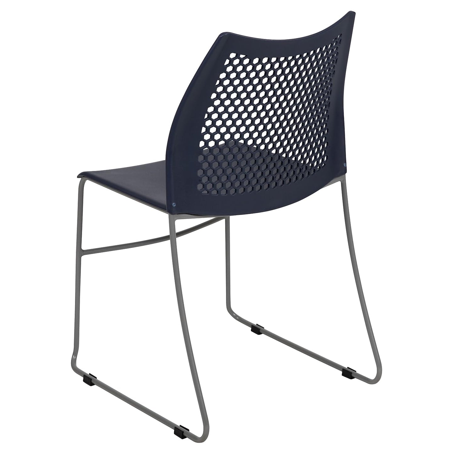 Flash Furniture Hercules Series Contoured Lobby Chairs with Air-Vent Honeycomb Backs, Ergonomic Stacking Chairs for Offices, Set of 5, Navy