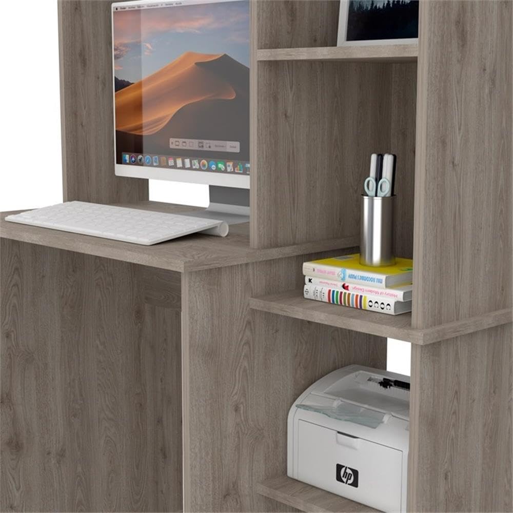 Tuhome Carell Furniture Modern Light Gray Engineered Wood Versalles Home Office Desk