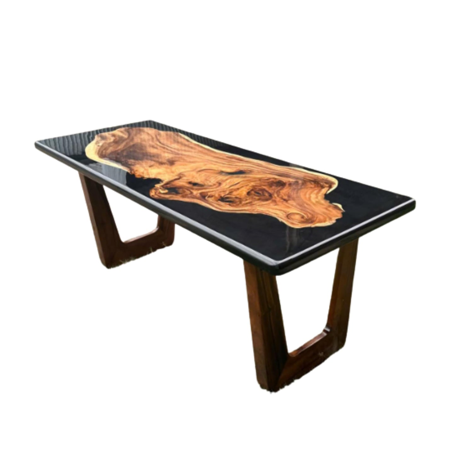 Live Edge Ocean Epoxy Resin Black River Table Epoxy Coffee Sofa Center, Epoxy River Art Resin, Custom Craft Table, Living Room Table, Coffee Table, Table Office (24x36 inch)