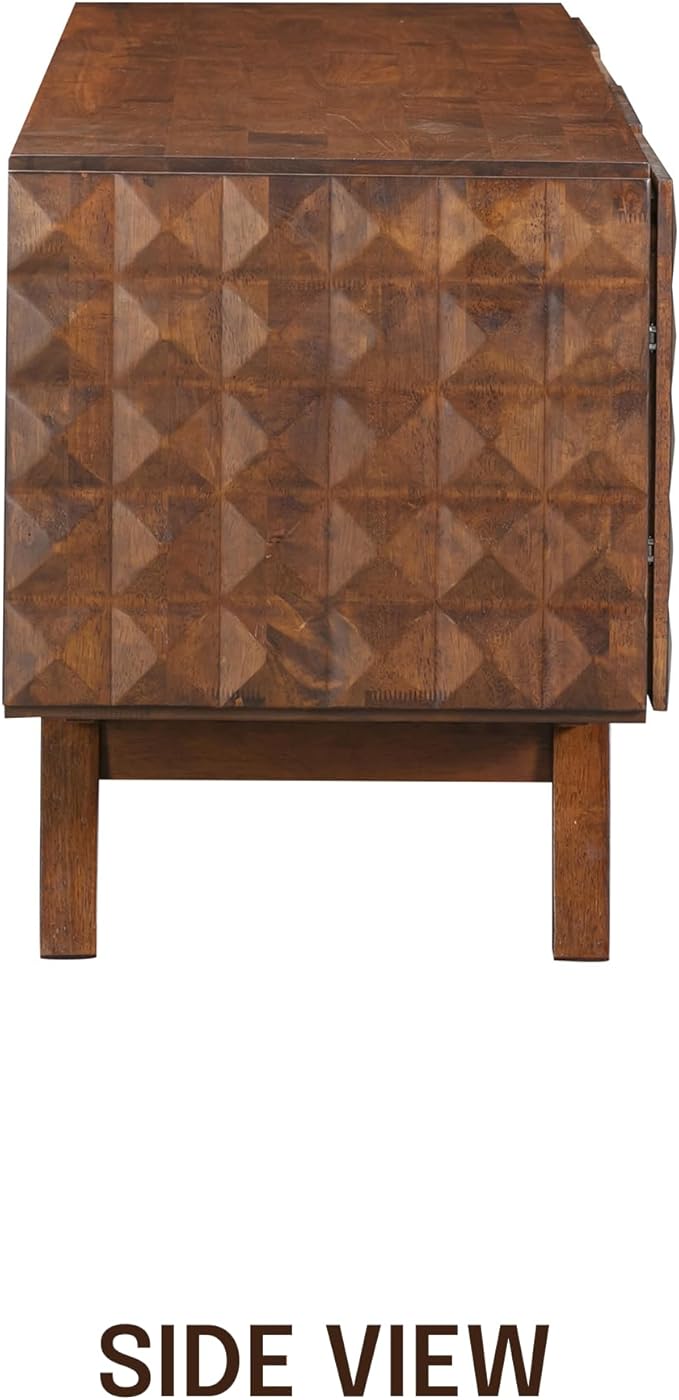 NTC Sapa Mid-Century Modern Solid Wood TV Stand 4-Door Media Console