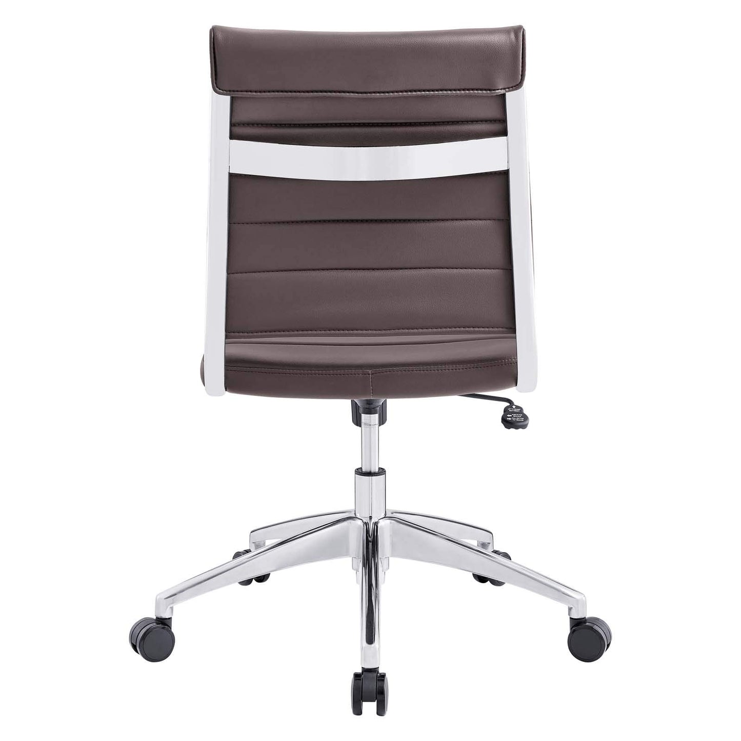 Modway Jive Ribbed Armless Mid Back Swivel Conference Chair In Brown