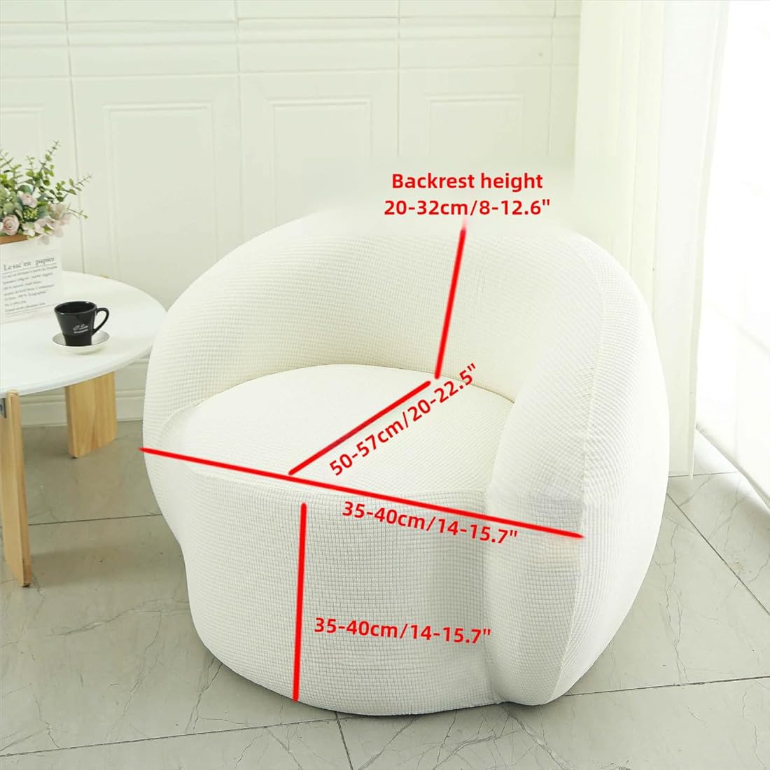 STARINGIRL Stretch Swivel Barrel Chair Sofa Cover Slipcovers Mid Century Modern Accent Chair Modern Curved Cover for Home Hotel Office Cafe Furniture Protector