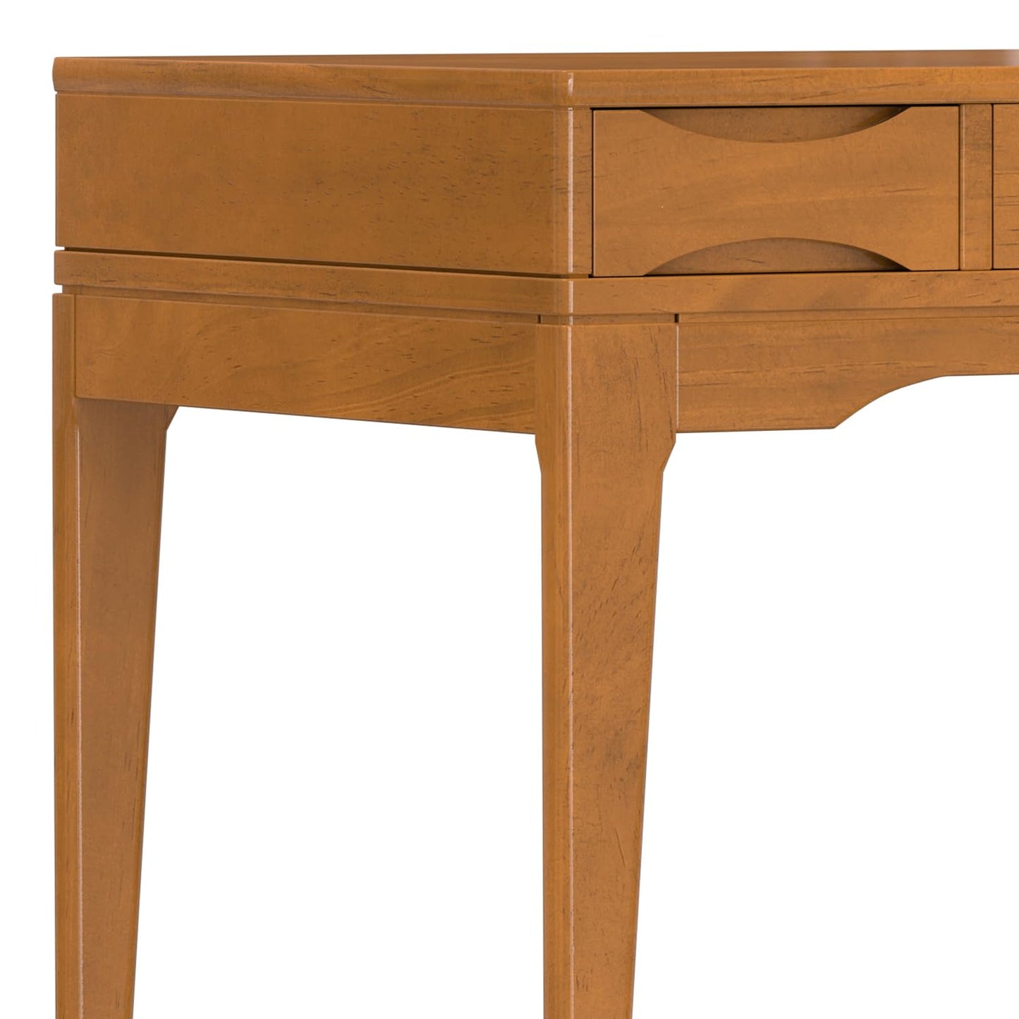 SIMPLIHOME Harper Small Desk - 48 inch Wide Solid Hardwood Writing Desk in Light Golden Brown, Mid-Century Modern Home Office Table for Study or Work with 2 Drawers and Flip-Down Keyboard Tray