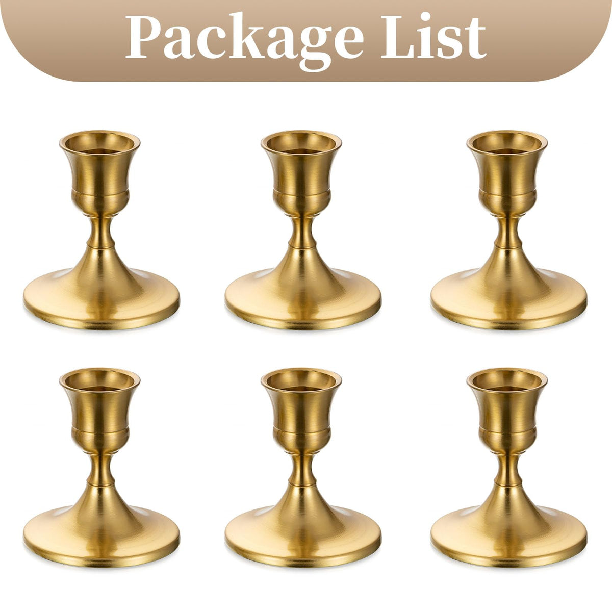 Sziqiqi Candlesticks Holder for Wedding Table Centerpiece - Gold Taper Candle Holders Candle Stick Holder Bulk for Christmas Candlelight Dinner Wedding Party Festival Decor 6 Pieces