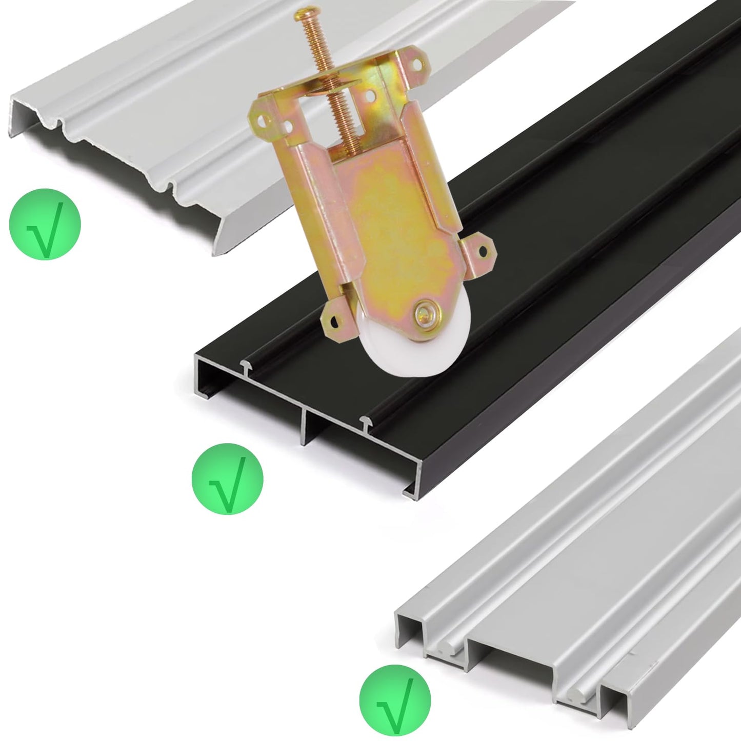 Sliding Mirror Closet Door Rollers Replacement Hardware Fits Contractors Part #W8020C or Hard 1775 Wardrobe Doors Wheels, 1-1/2" Durable POM Concaved Ball Bearing Wheel, 2 Pack