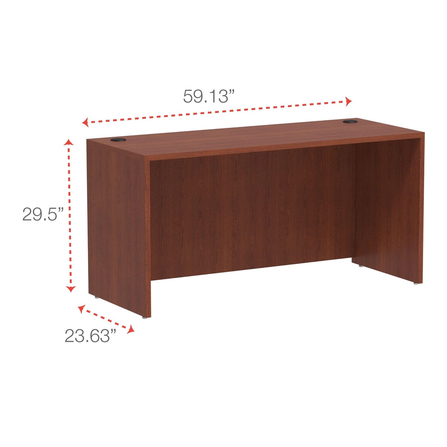 Alera Valencia 60 by 24 by 29-12-Inch Credenza Shell, Medium Cherry Frame/Top