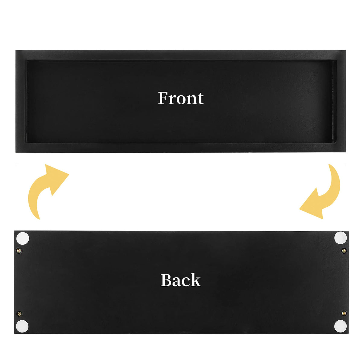 Hanobe Rectangular Long Narrow Tray: Black Decorative Rectangular Candle Holder Centerpiece Tray Decor Serving Tray No Handle for Dining Table Coffee Bar Living Room Home Decor