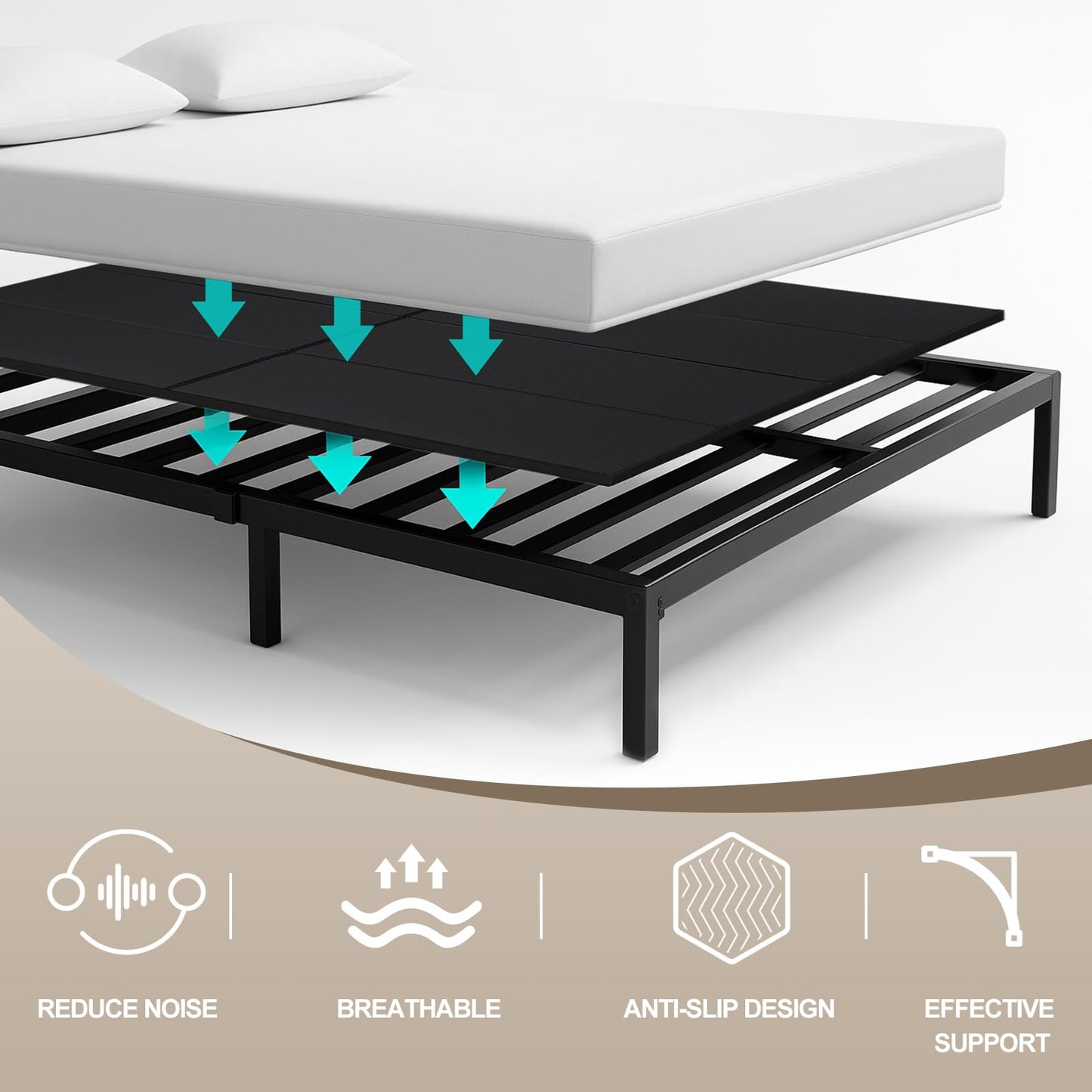 10mm Bunkie Board Queen Size 60 x 80'' Heavy Duty bunkie board queen Moisture Resistant Sleeper Sofa Support Under Mattress for Metal Frame Low Profile Bed Support, Platform Bed and Couch(Black)