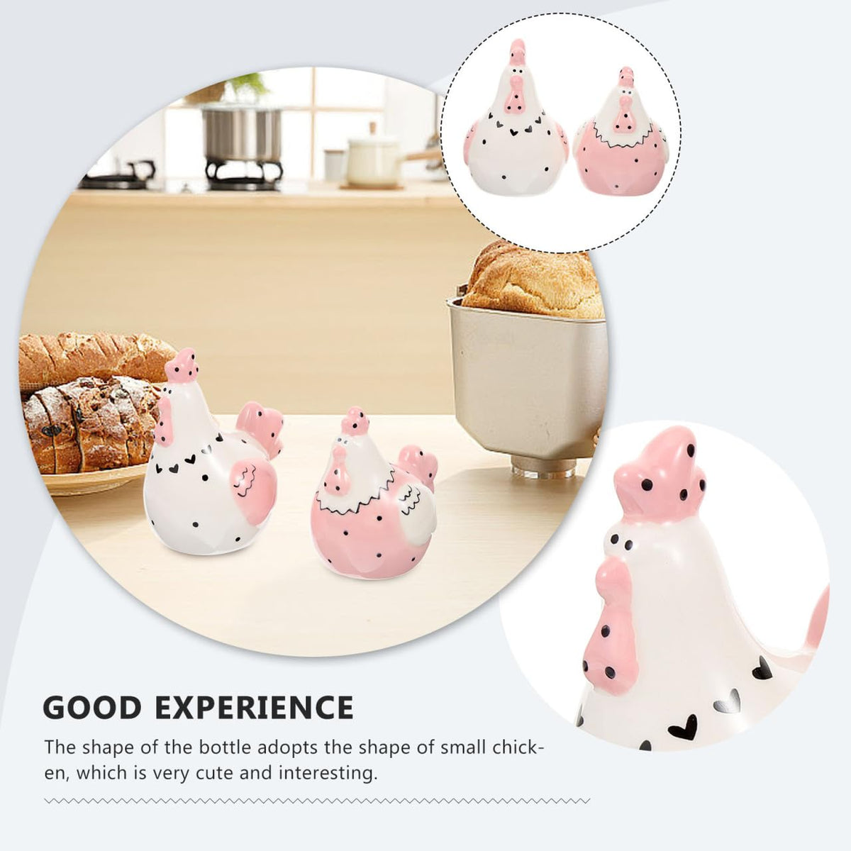 Luxshiny 2pcs Ceramic and Pepper Shaker Set Salt Box Easter Chicken Canister Set Hen Shape Sugar Bowl Seasoning Bottle Dining Table Accessory for Easter Party