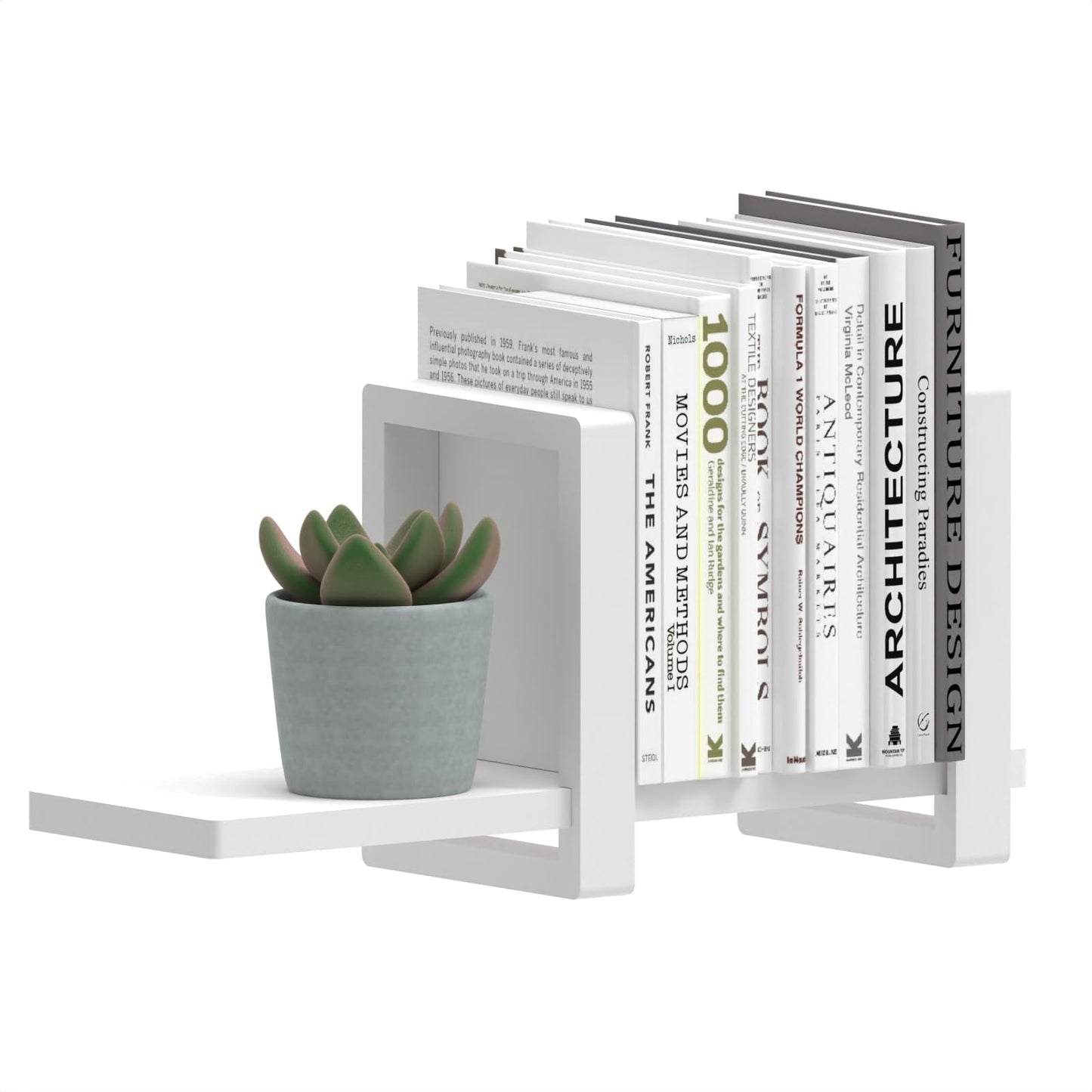100% Solid Wood Adjustable Desktop Bookshelf, Retro Tabletop Bookshelf, Desk Shelf for Living Room, Home, Office, Perfect for Magazine, Books, Cookbooks, No Tools Required to Assemble (White)