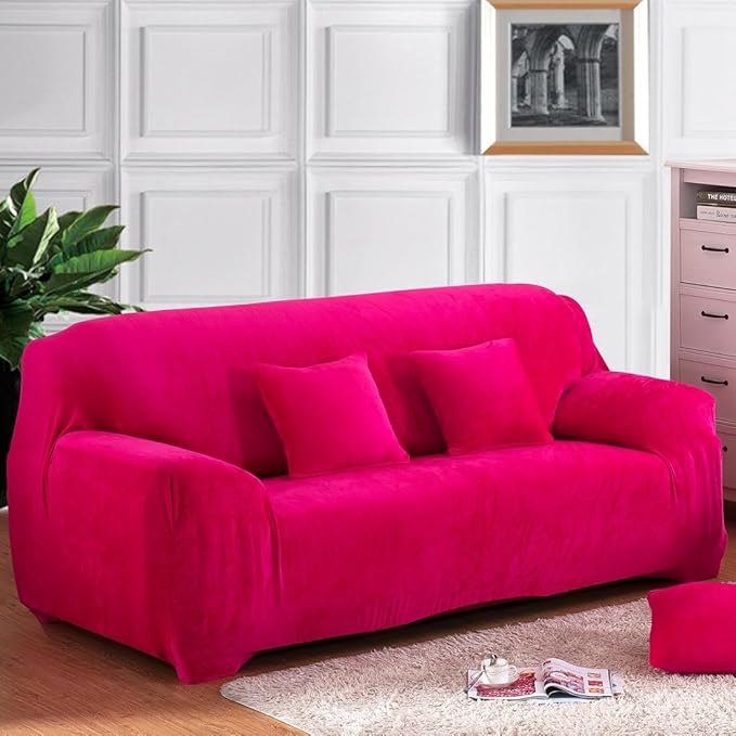 vctops 1-Piece Velvet Plush Stretch Loveseat Sofa Slipcover