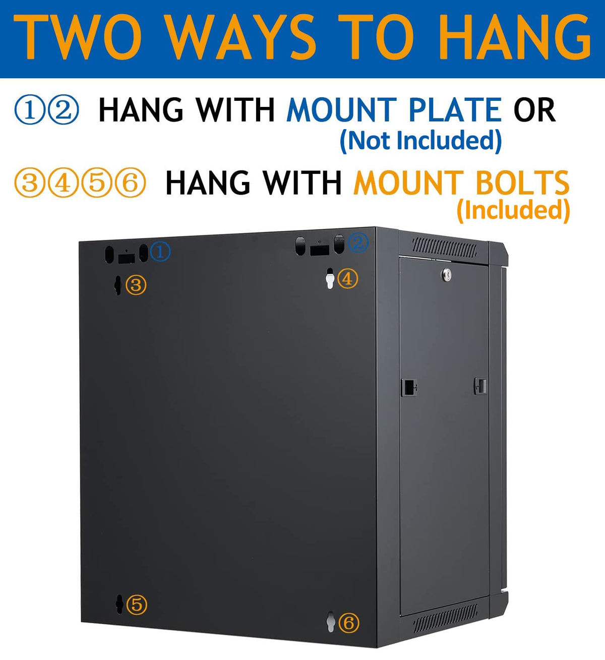 Tedgetal 12U Wall Mount Server Cabinet Network Rack Enclosure Locking Glass Door