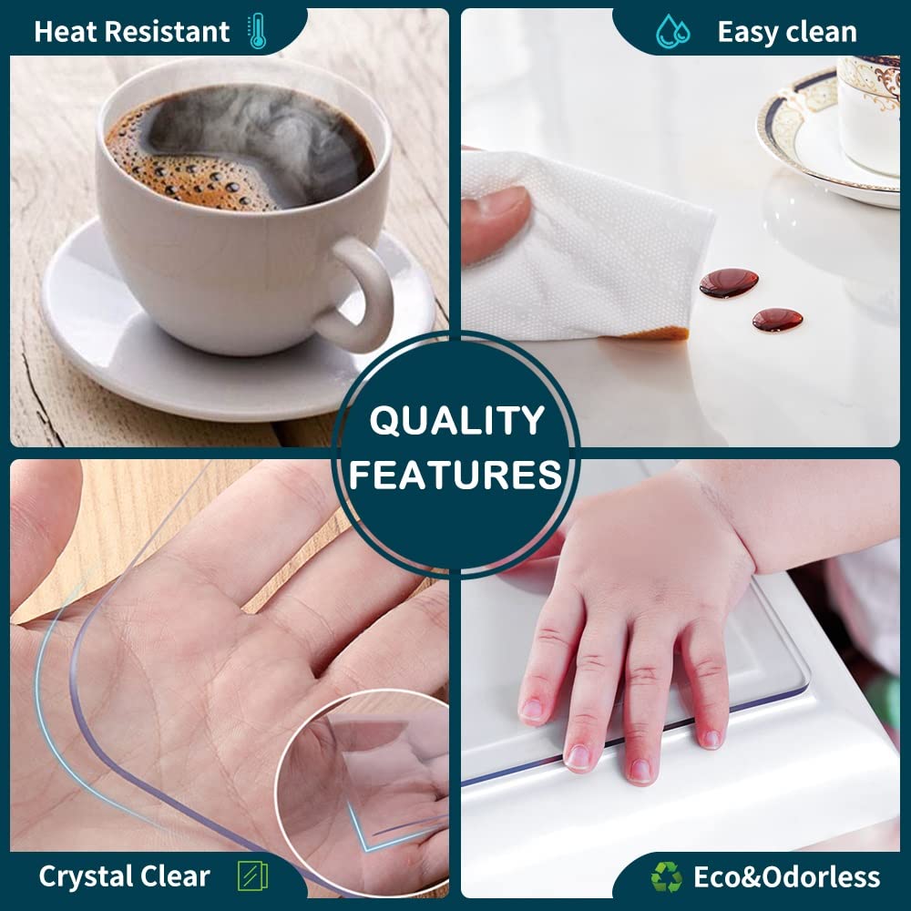 Office Desk Blotter Pad Clear Mats Table Protector PVC Writing Mat Plastic Desk Overlay for Laptop Computer Desktop Keyboard Pads Vinyl Wipeable Waterproof Home with Mouse Pad Mat Extra Large 24x48