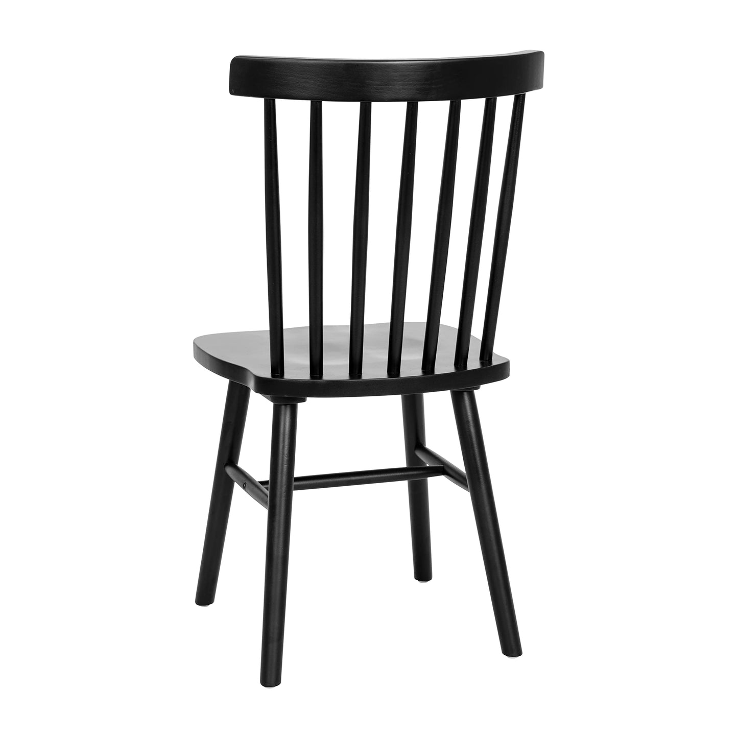 Flash Furniture Ingrid Commercial Windsor Solid Wood Dining Room Chairs, Modern Armless Dining Chairs for Kitchens and Restaurants, Set of 2, Black