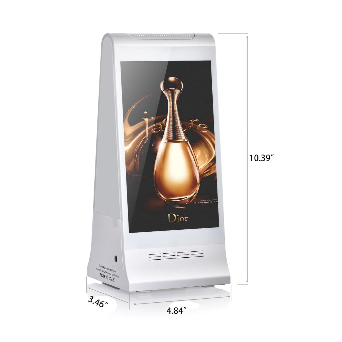 Digital Signage Display for Tabletop ,Interactive Digital Signage with Double 8 inch LCD Touch Screen and WIFI Connected,Rechargeable 23200mAh Battery,Portable Advertising Kiosk for Restaurants,Bar, Hotel ,Cafe (White)
